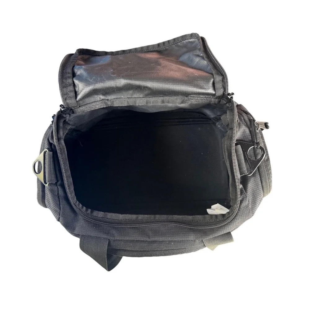 LL Bean Black Nylon Utility Duffle Bag Travel Toiletry Organizer Pockets Mens